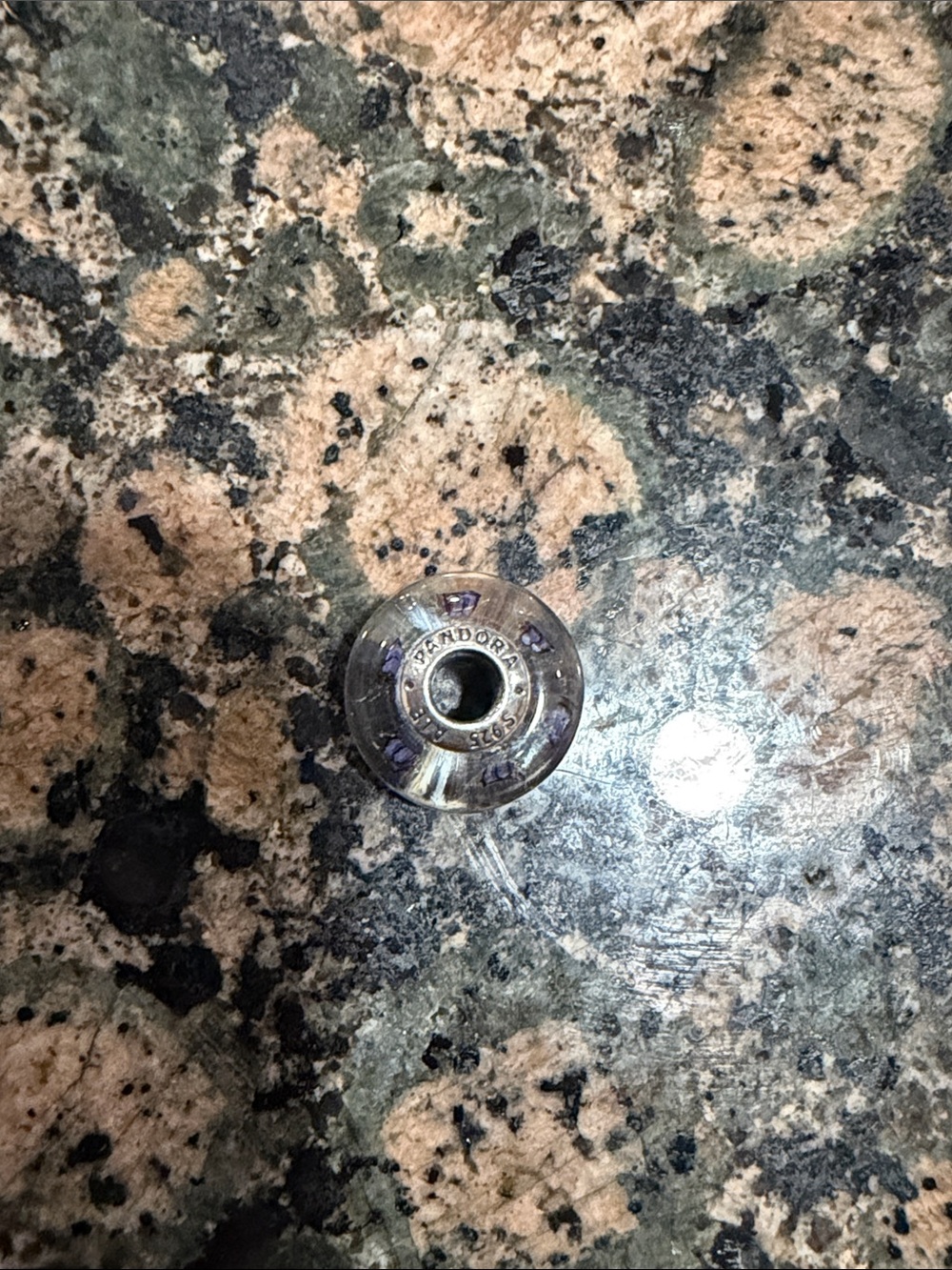 Pandora Silver Spacer Bead with Clear Stones